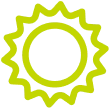 A yellow gear-shaped outline with a gray shadow on a black background.